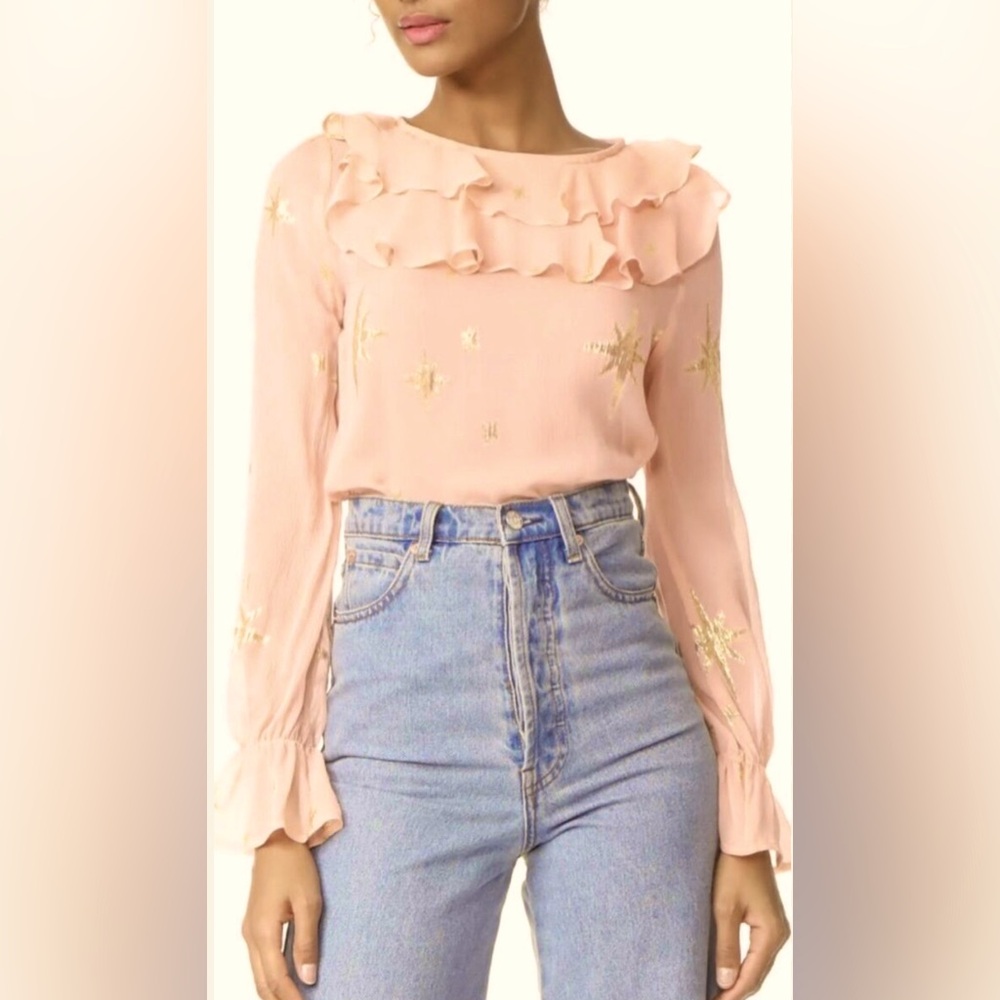 For Love and Lemons Pink and Gold Blouse ✨